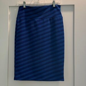 LuLaRoe Blue and Black Striped Skirt